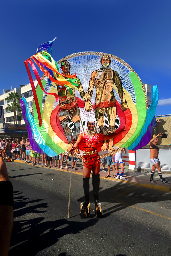 Drag Ybrydex Angelodemon at Parade Gay Pride Maspalomas 2016