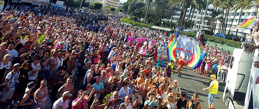 Gay Pride Maspalomas 2016 Drag Ybridex début de Parade au Riu